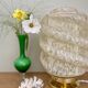Vintage art deco globe table lamp in pale yellow Clichy glass