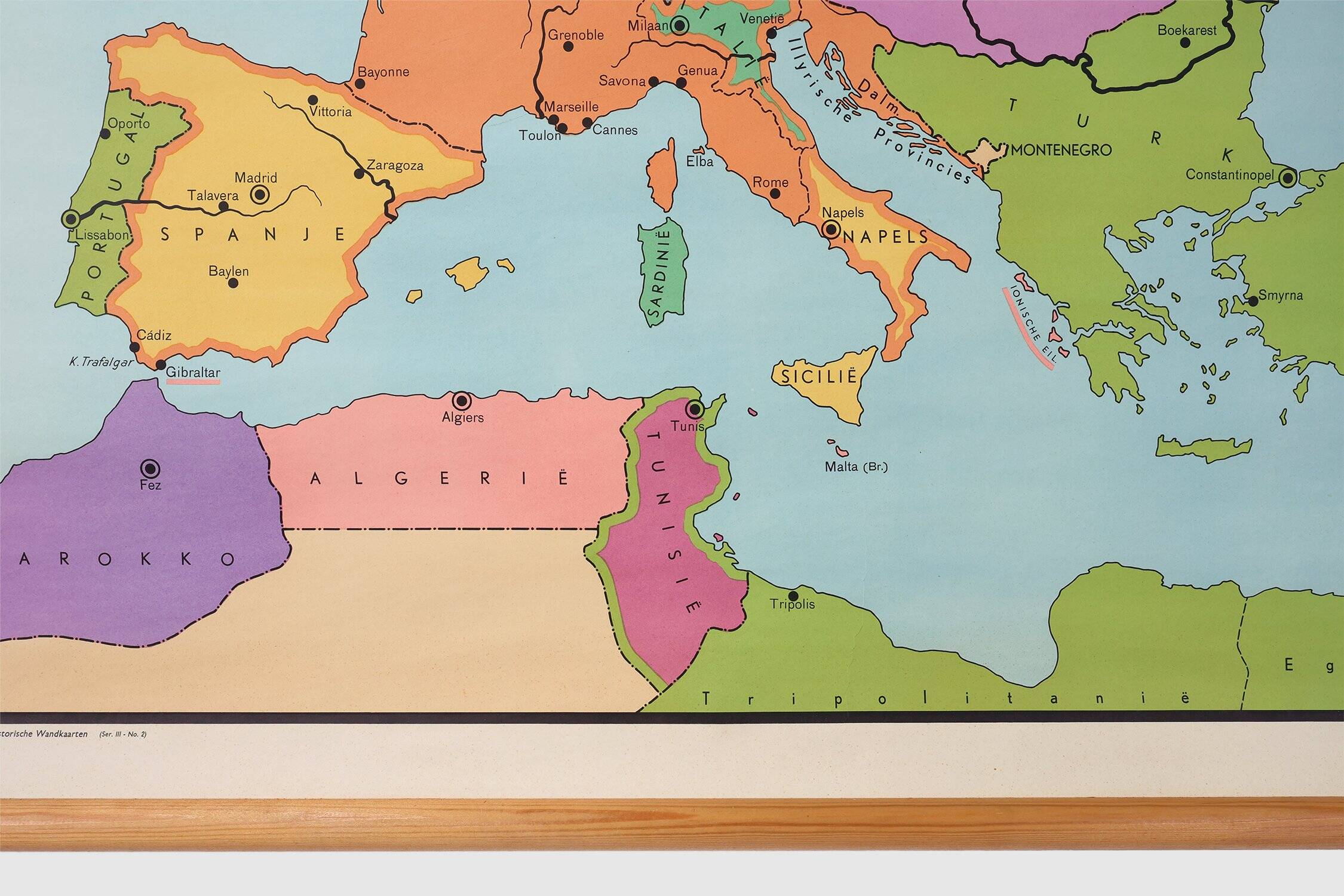 Carte historique de l'Europe vers 1812, Belgique, années 1950