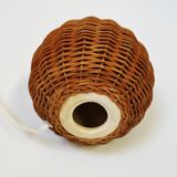 Pied de lampe boule en osier