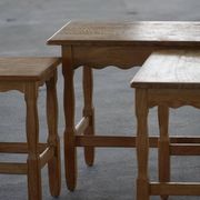 Nesting tables in oak, made by a Danish cabinetmaker, mid-century modern, 1960s.