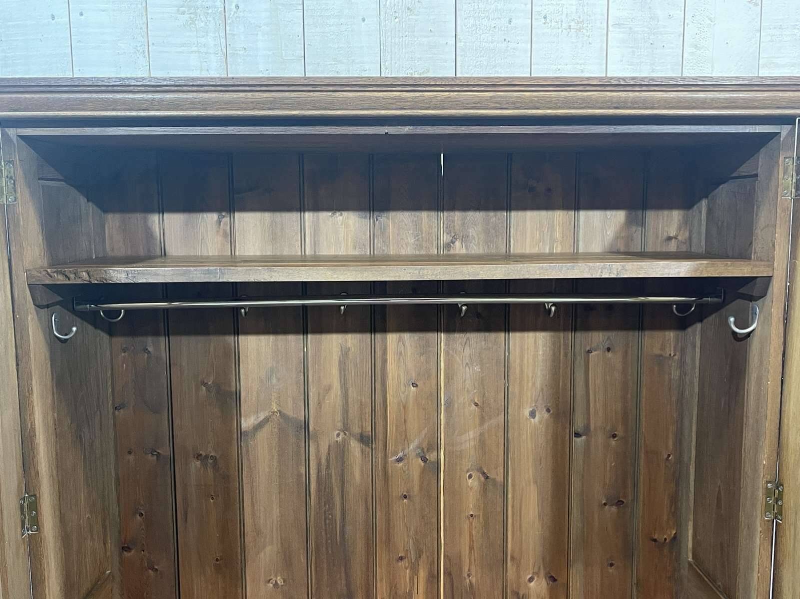 English oak wardrobe from the early 20th century.