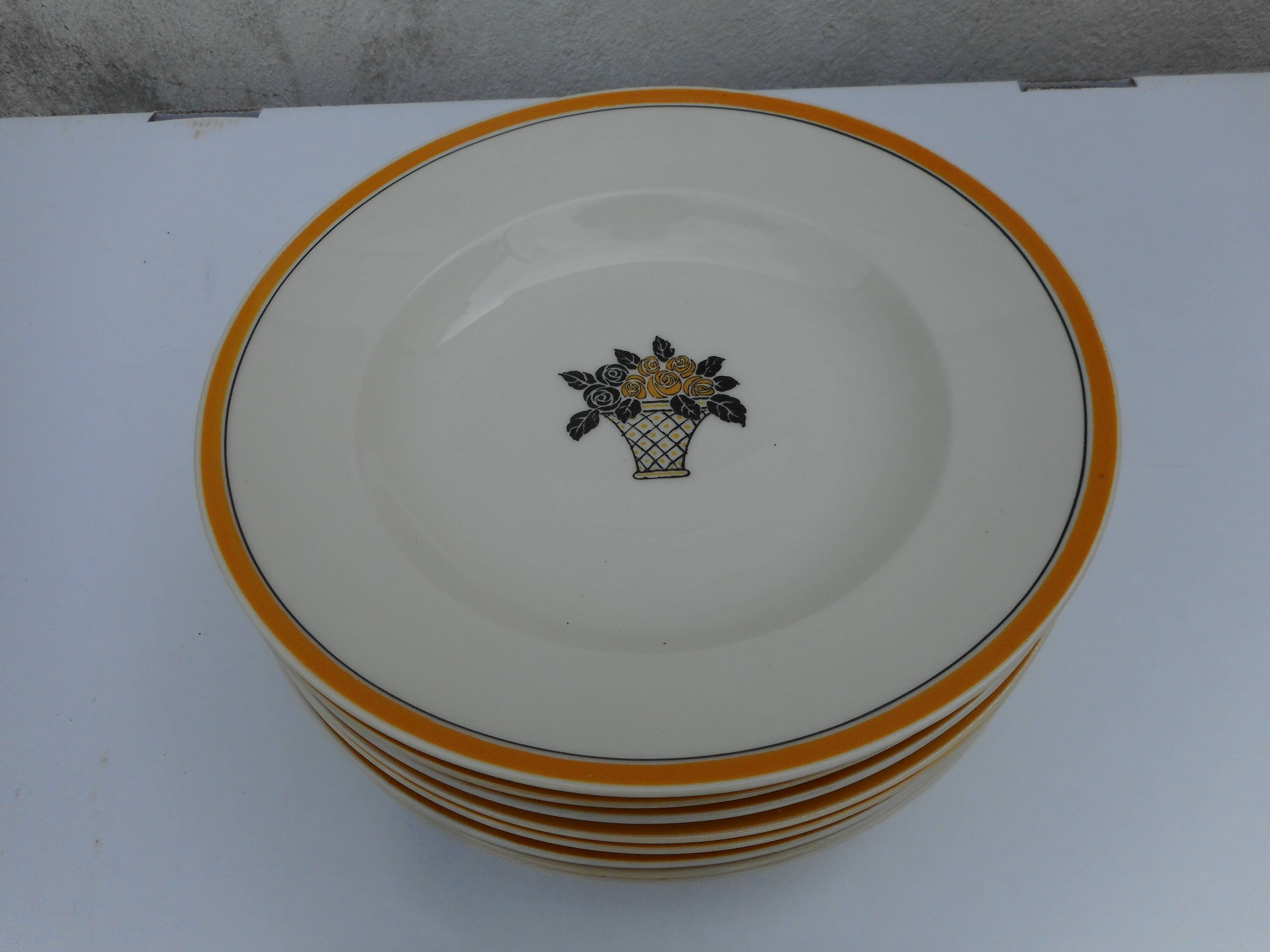 Six porcelain hollow plates