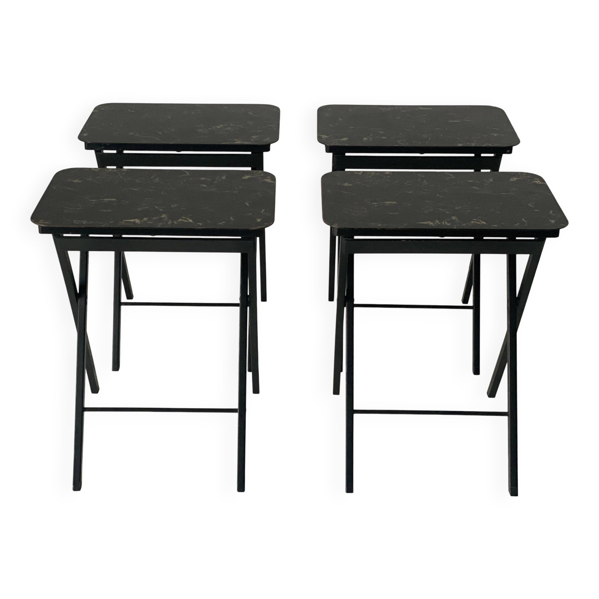 Set of 4 service tables by Artex-Green Corp, 1960s, USA
