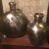 Pair of Radjasthan water bottles in polished metal