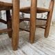 Set of 4 oak and straw chairs Dudouyt 1940