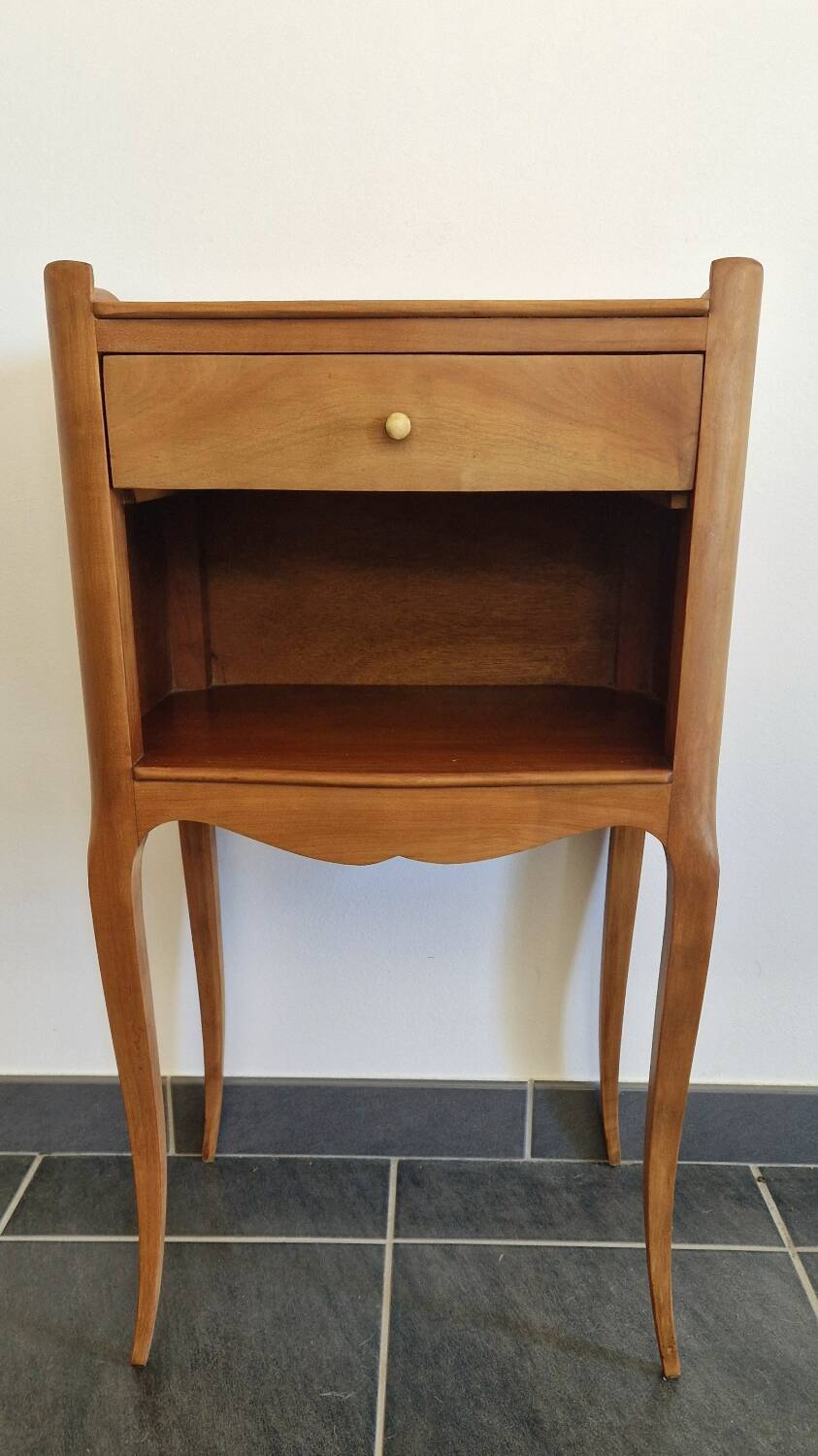 Solid cherry bedside table - Louis XV style - Signed DR