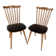 2 chaises baumann assise en simili cuir noir