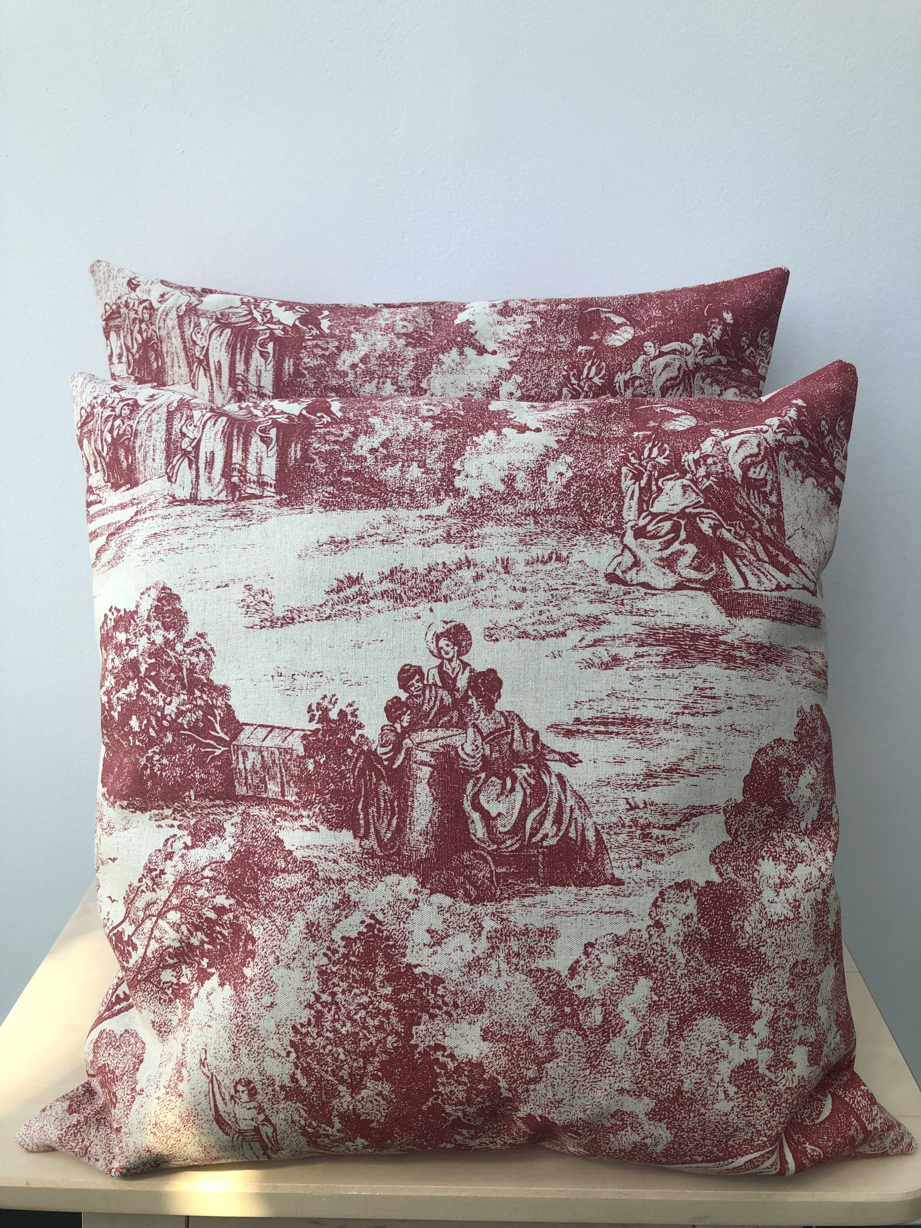 Jouy's canvas pattern cushion