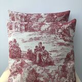 Jouy's canvas pattern cushion