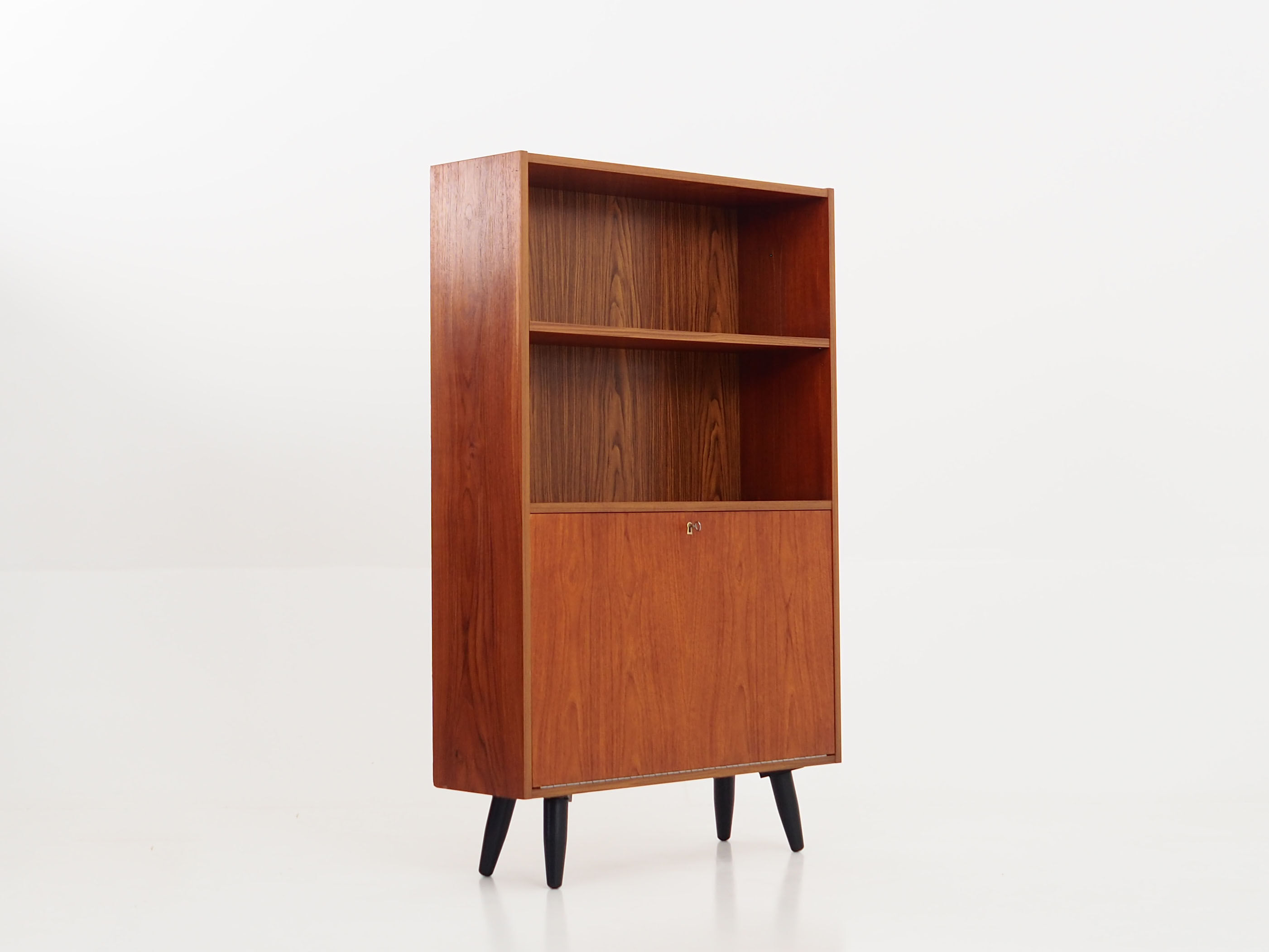 Bookcase with bar Scandinavian design 1980s