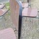 Lot de 6 chaises en formica vintage imitation bois