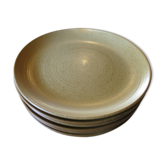 6 French stoneware dessert plates in very good condition