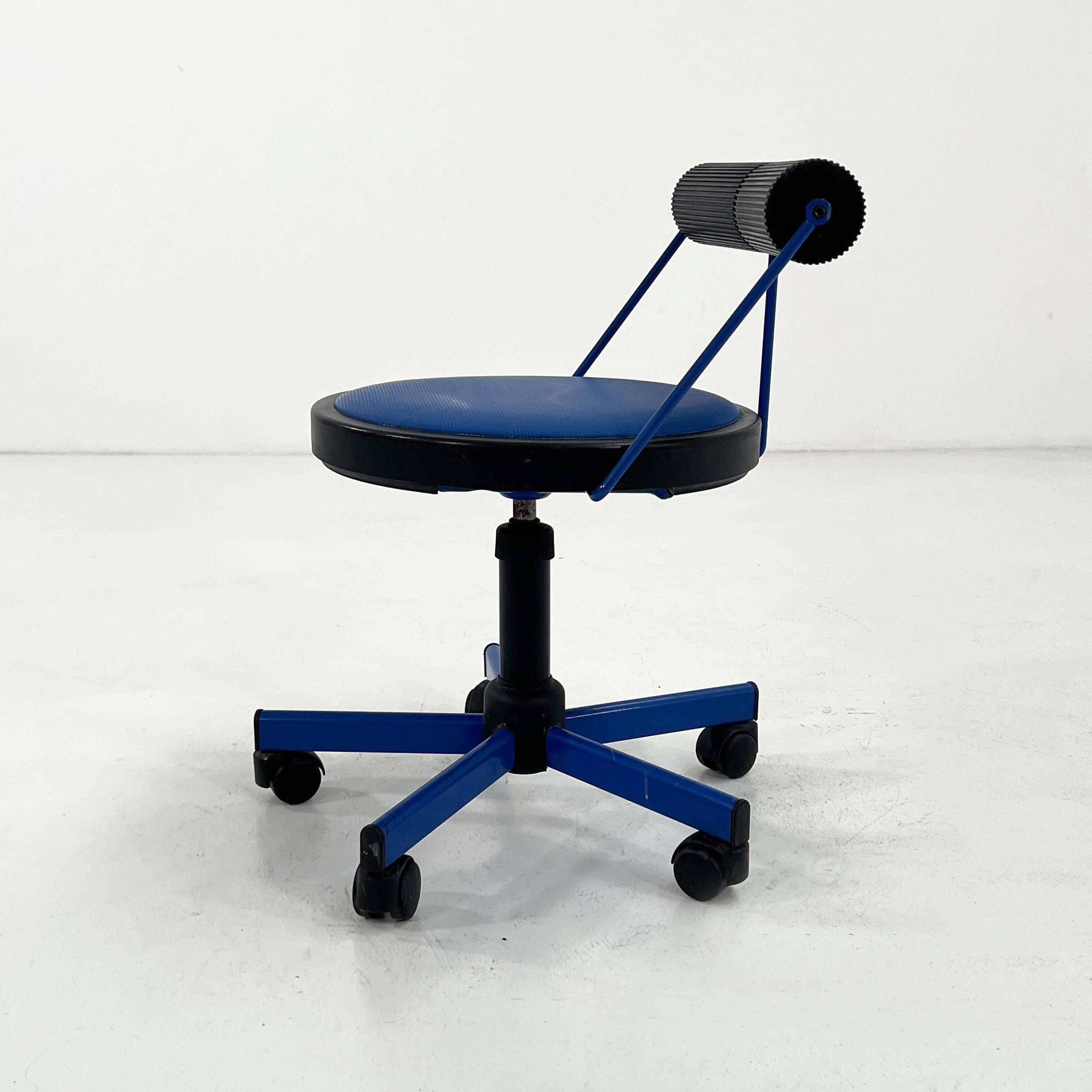 Chaise de bureau ajustable bleu de Bieffeplast, 1980