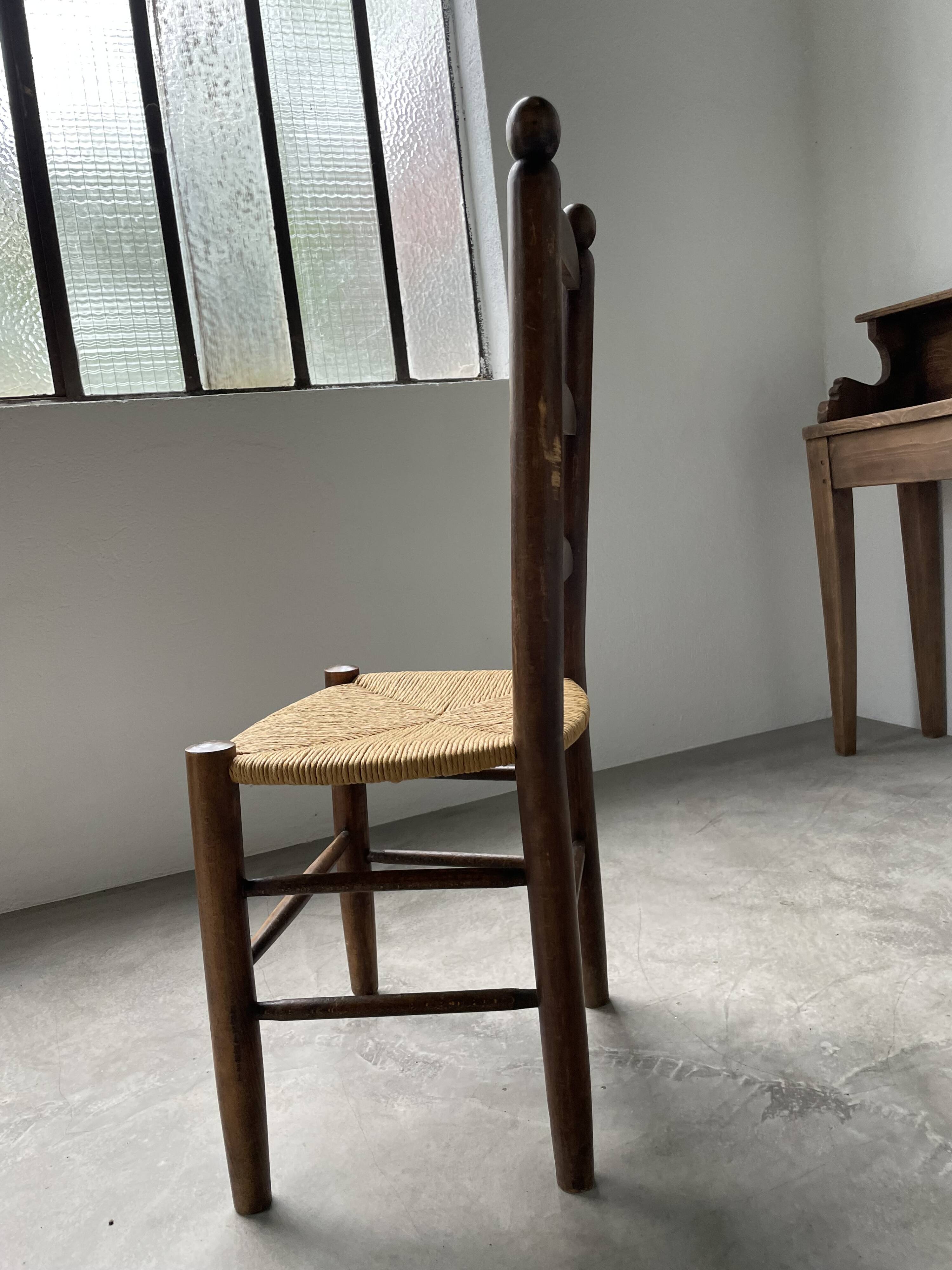 Chaise rustique paille chêne