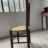 Rustic oak straw chair
