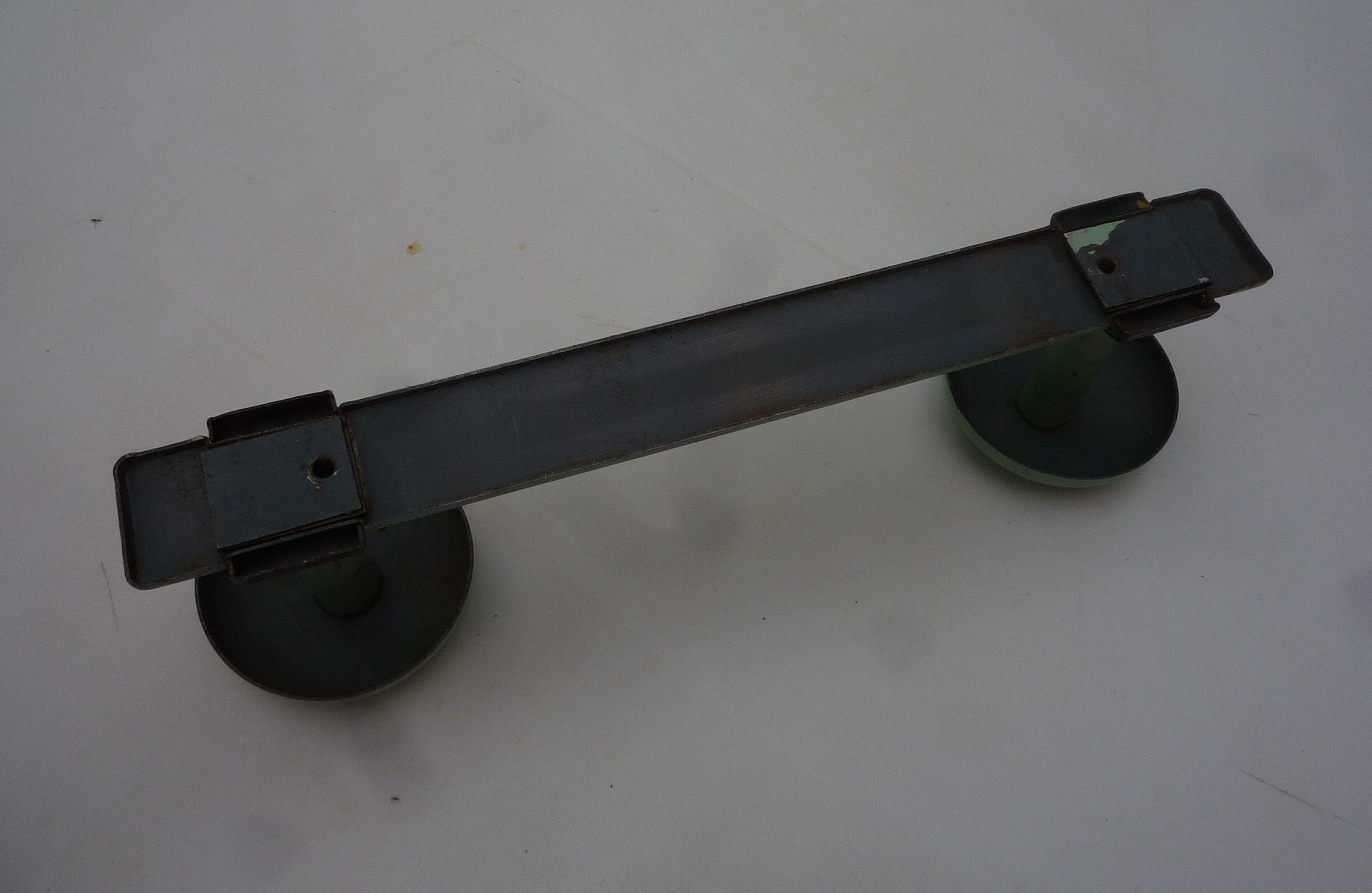 Grey green metal hook 1960s