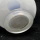 Modernism vase, white and transparent glass, HSG Tarnowiec, Poland, 1970s