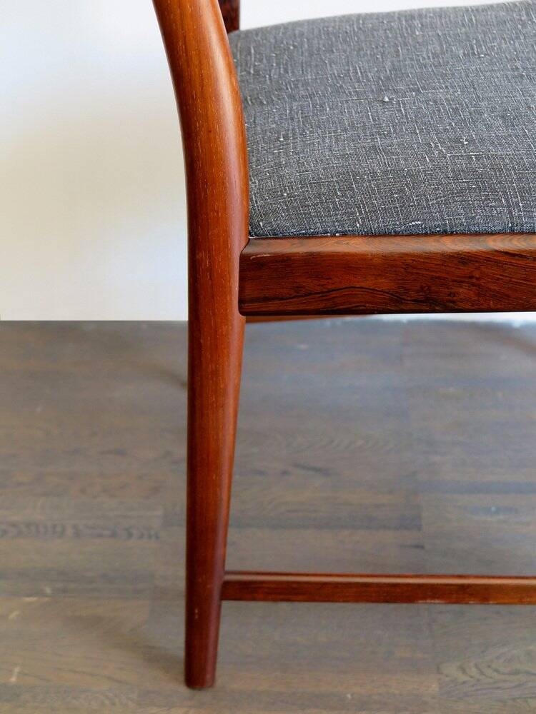 Set of Danish Dark Wood Dining Chairs by Arne Vodder, 1960s