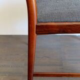 Set of Danish Dark Wood Dining Chairs by Arne Vodder, 1960s