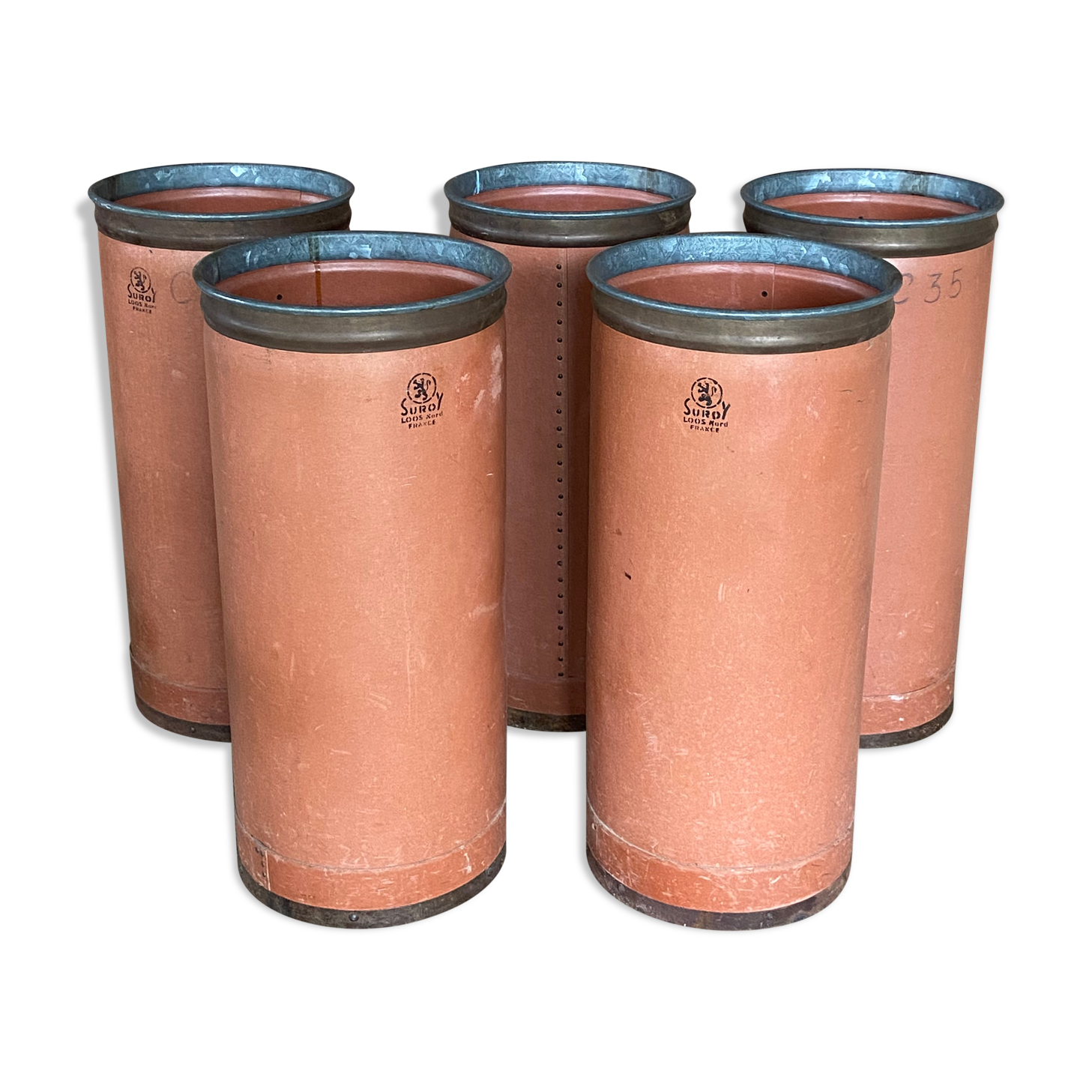 Set of 5 Suroy industrial boxes, coil tubes