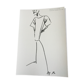 Christian Dior, fashion illustration press collection spring-summer 1987