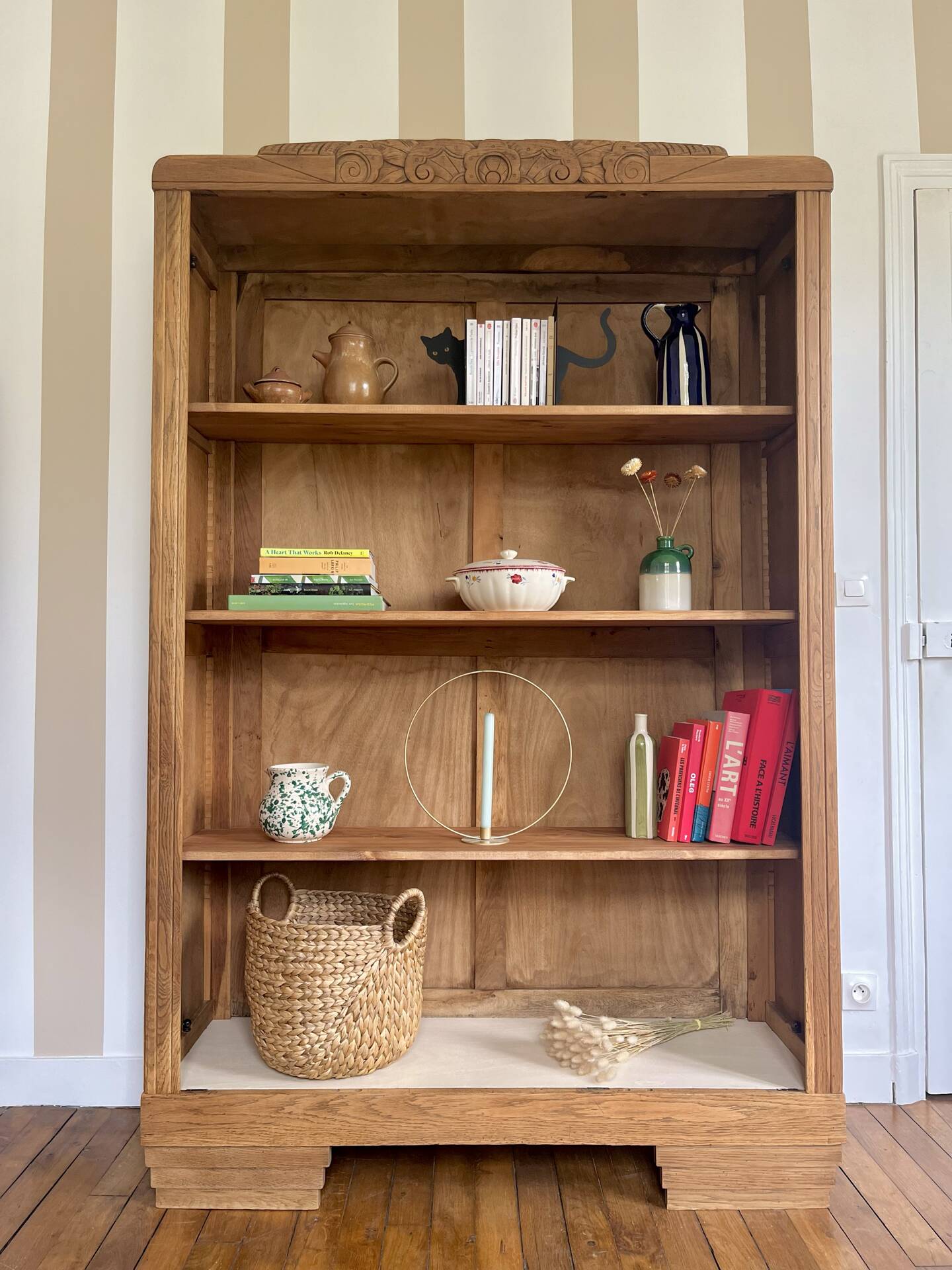 Art Deco library in solid oak
