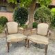 Paire de fauteuil en bois naturel de style louis xv xix eme siècle