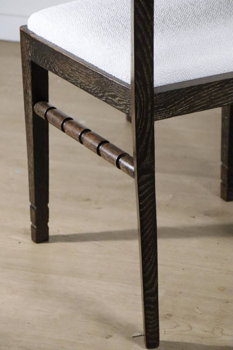 Set of 4 modernist chairs in oak and boucle fabric - 1940
