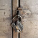 Industrial metal locker room patinated rounded corners