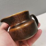 Pot à crème en glaçure fourrure de lièvre, danois et des années 1970-80.