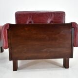 Pair of vintage leather armchairs , Czechoslovakia 1970s