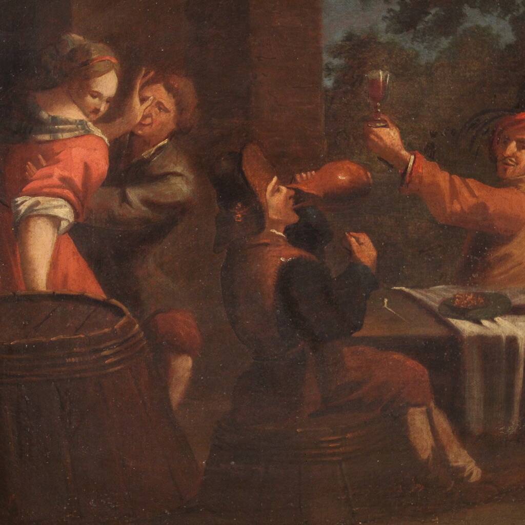 Italian painting Bamboccianti genre scene