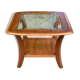 Table basse scandinave carrée Simeuble bois courbé et verre 60cm