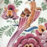 Delfts Polychrome plate with bird of paradise