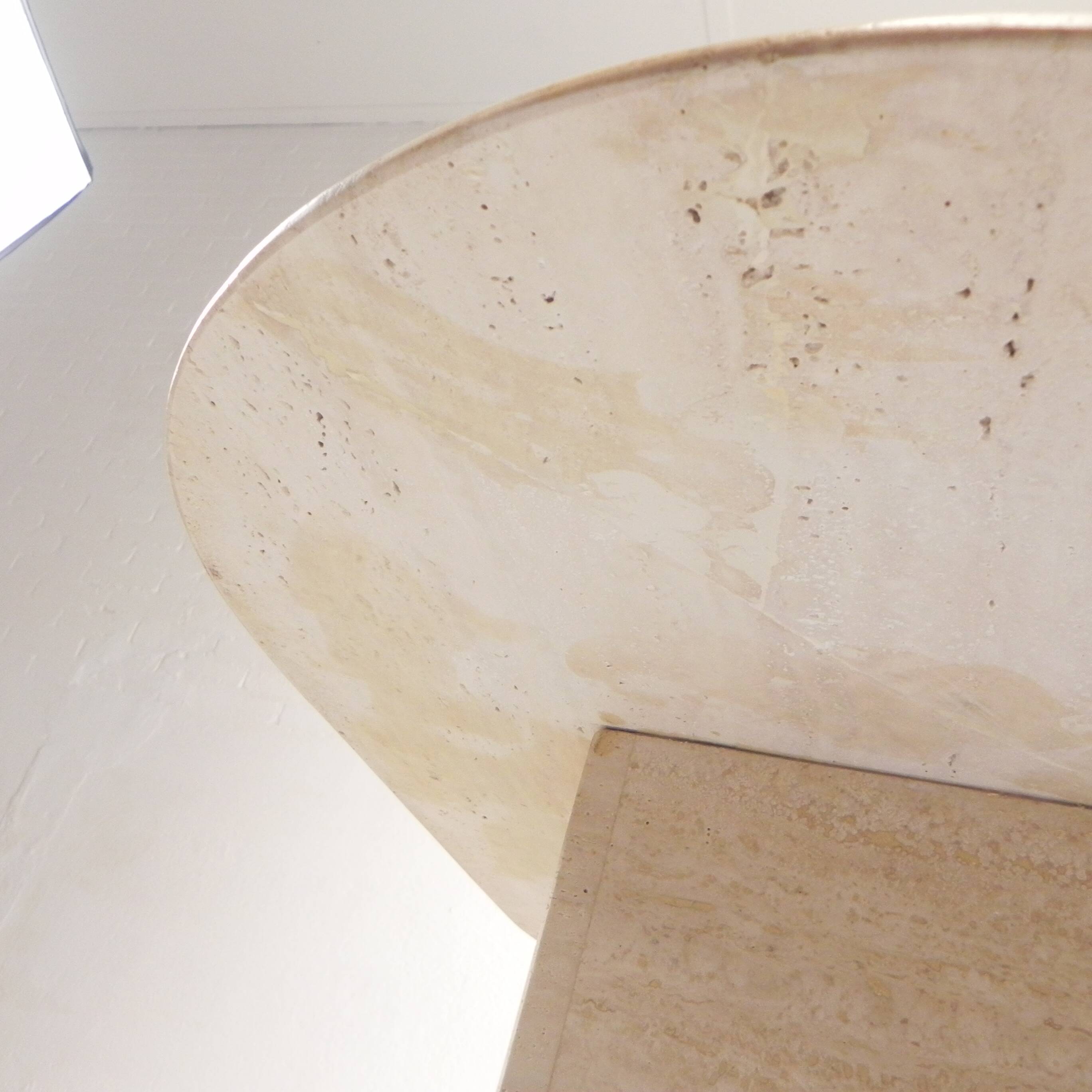 Mid-Century travertine coffee table with an oval top, 1970s.