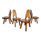 Brutalist pine chair 1970 Seltz style Regain Chapo Perriand vintage design