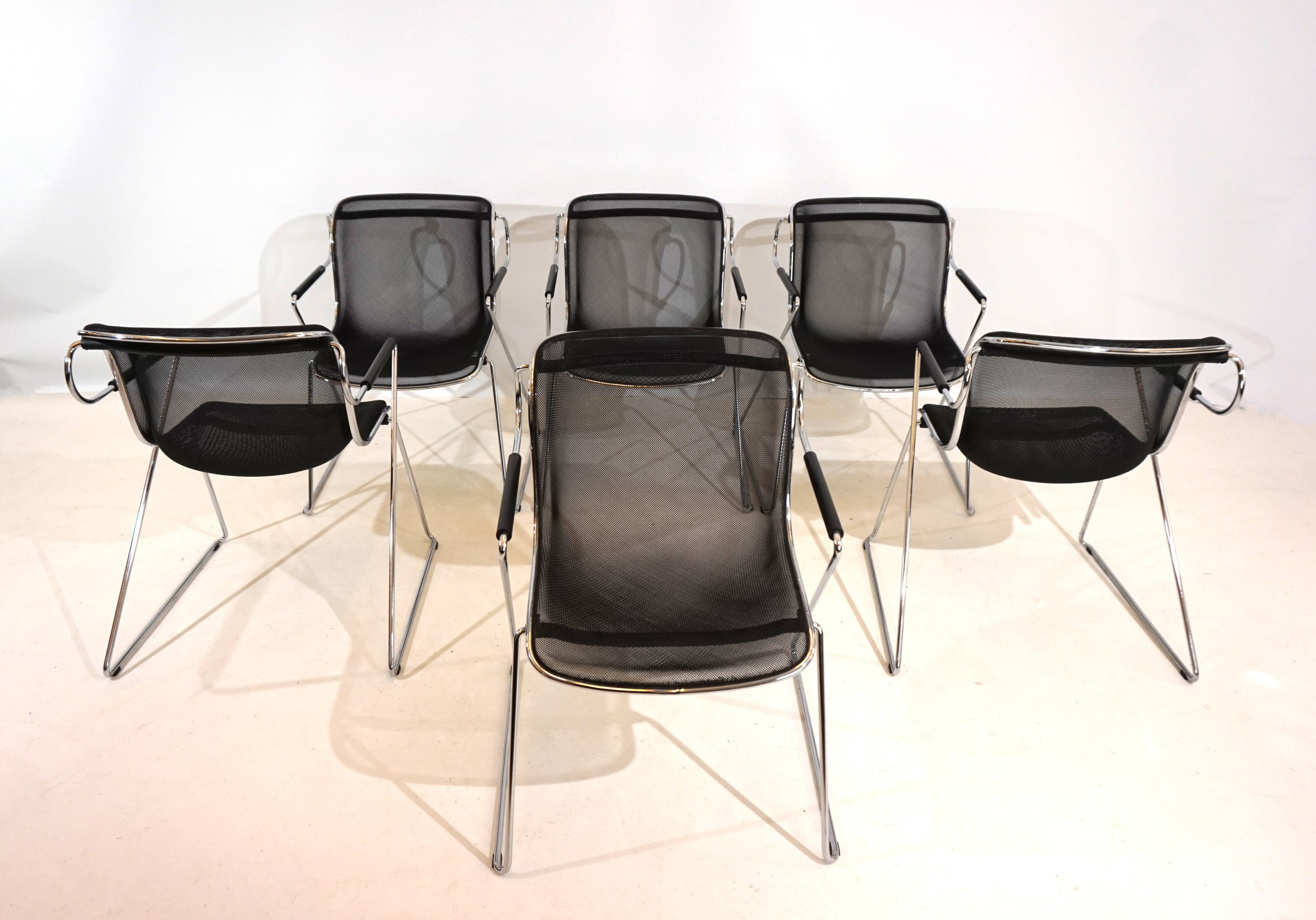 Set of 6 Castelli Penelope dining/conference chairs by Charles Pollock