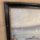 Oil painting "Fishermen of Sicily" 1960, Napoleon III frame