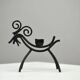 Set of 6 Black Metal Farm Animal Candleholders — Gunnar Ander for Ystad-Metall, Sweden, 1960s