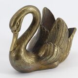 Swan brass trinket bowl
