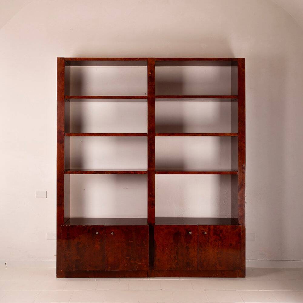 Parchment bookcase by Aldo Tura for Tura Milano 1960