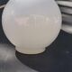 White ceramic hand lamp opaline ball 70s
