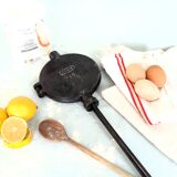 Antique Waffle Iron. French Godin Waffle Maker. Cast Iron Waffle Pan.