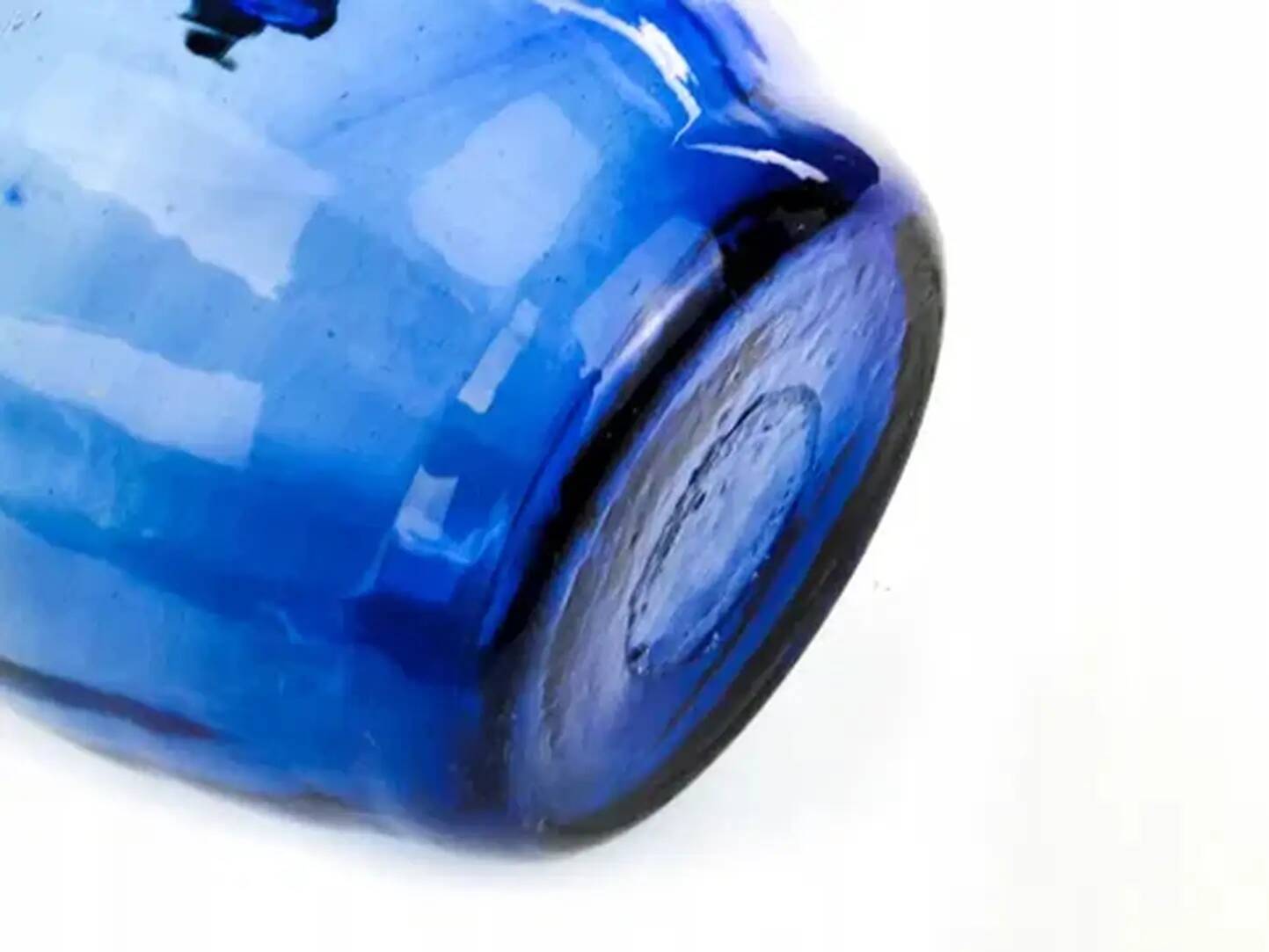 Jug, postmodernism, blue glass, Poland, 1970s