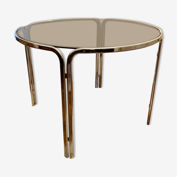 Vintage table chrome smoked glass design