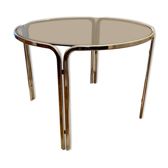 Vintage table chrome smoked glass design