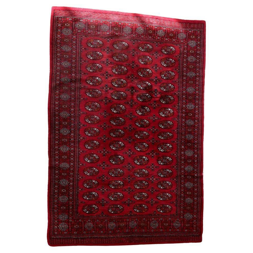 Handmade vintage Turkmen Ersari rug 129cm x 196cm 1960s
