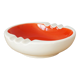 Large hollow ashtray in red and white earthenware, 50s or 60s