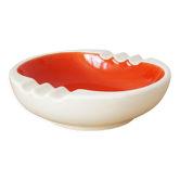 Cendrier creux en faïence rouge et blanc années 50 ou 60
