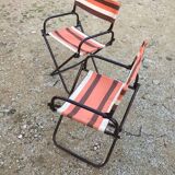 Paire de fauteuils piants de camping années 70